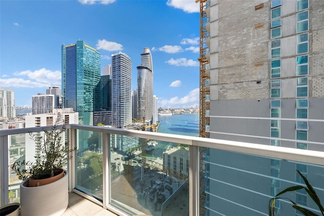 balcony with a water view