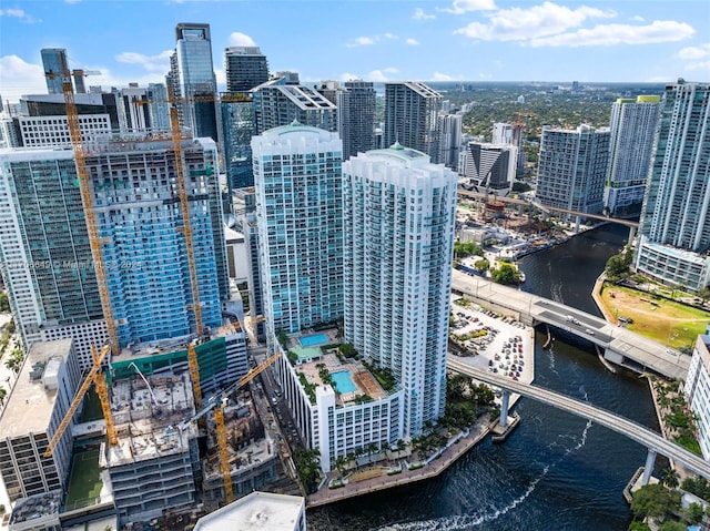 view of city with a water view