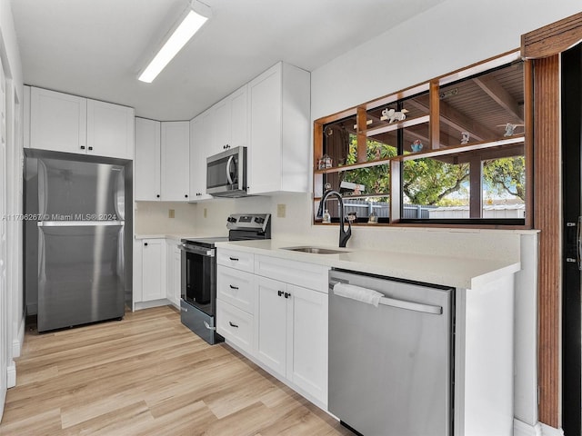 kitchen featuring sink, white cabinets, and stainless steel appliances