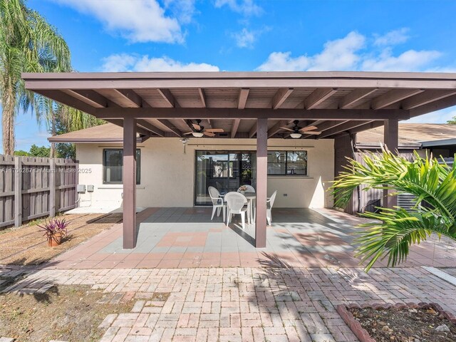 view of patio / terrace with ceiling fan