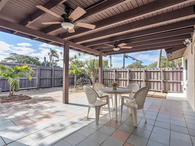 view of patio / terrace with ceiling fan