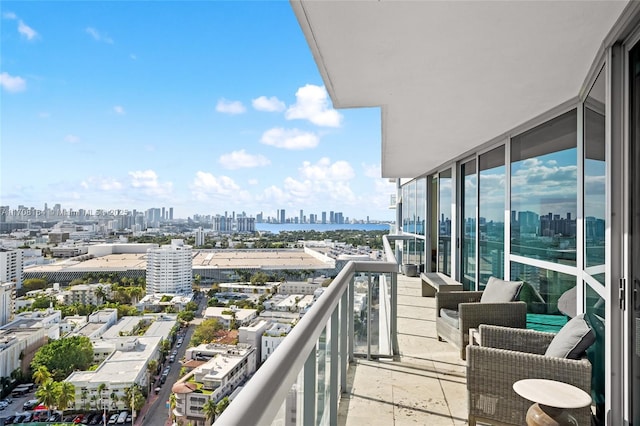 balcony with a view of city