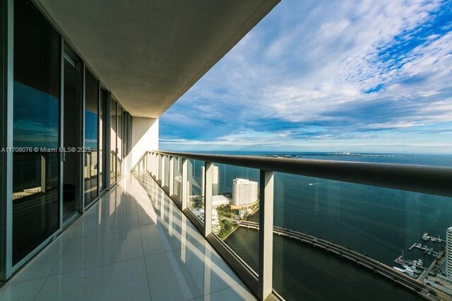 balcony with a water view