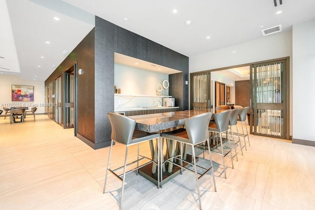 kitchen with a breakfast bar