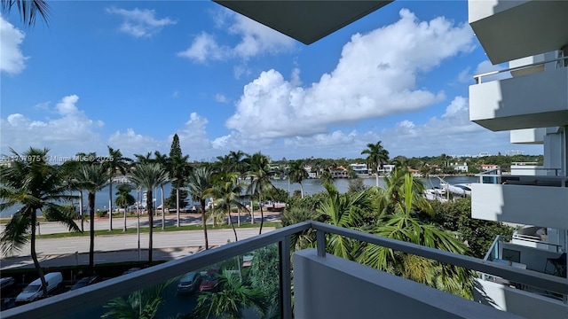 balcony with a water view