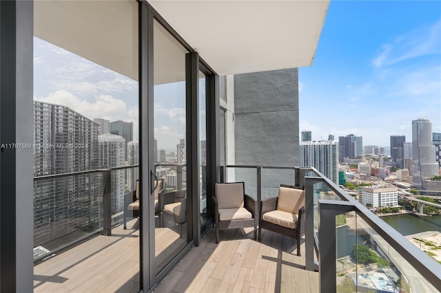 balcony with a water view