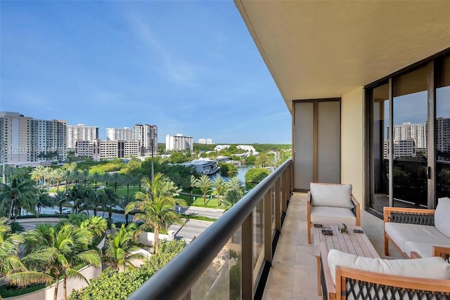 balcony with a water view