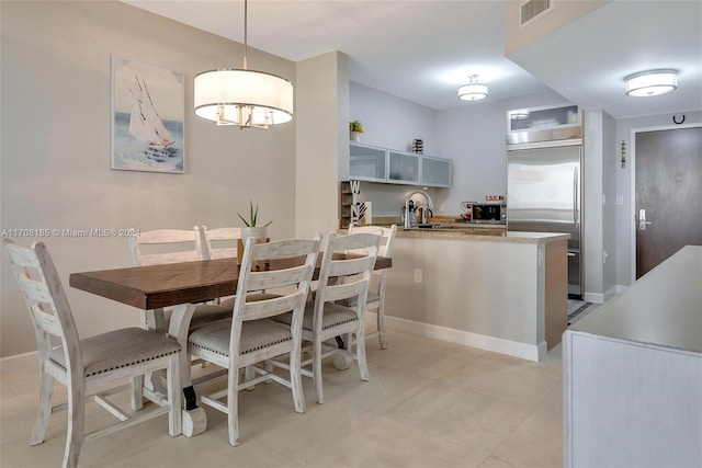 dining area with sink