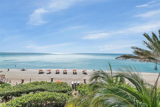 water view featuring a beach view