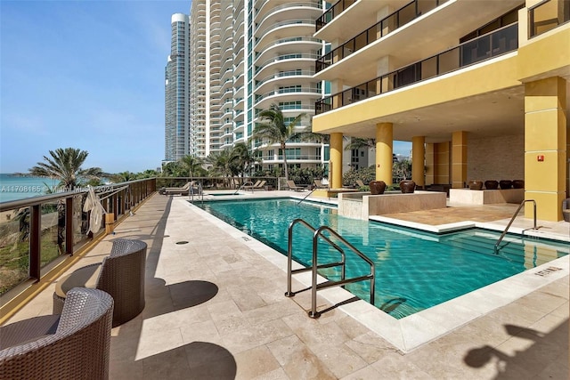 view of pool with a patio