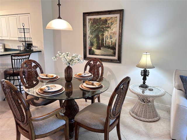 view of tiled dining area