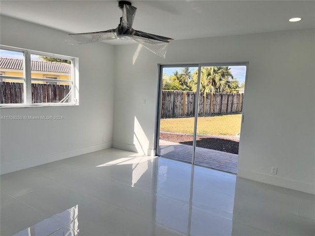 spare room with tile patterned floors