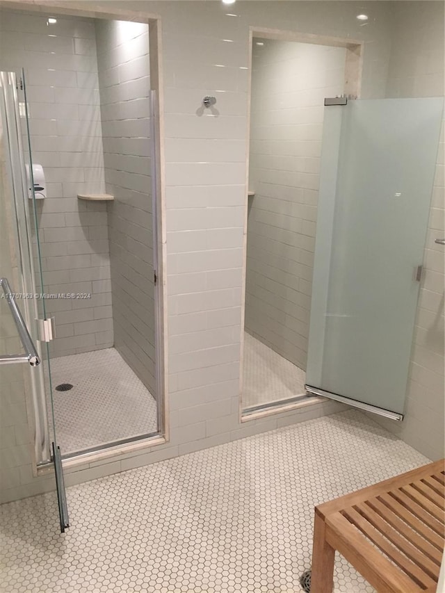 bathroom featuring walk in shower