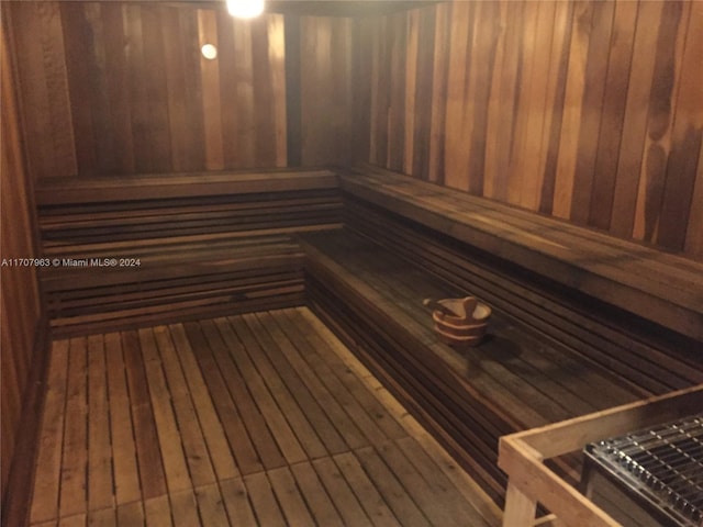 view of sauna / steam room with hardwood / wood-style flooring