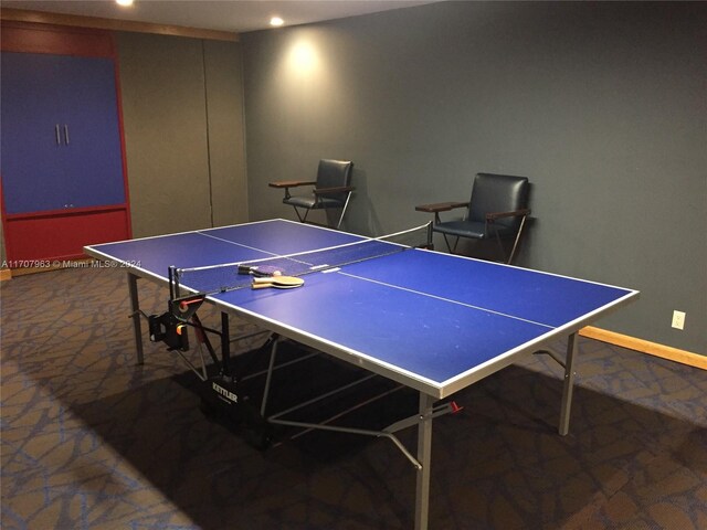 19667 Turnberry Way Unit 15A, Aventura, FL 33180 - recreation room featuring carpet floors and recessed lighting