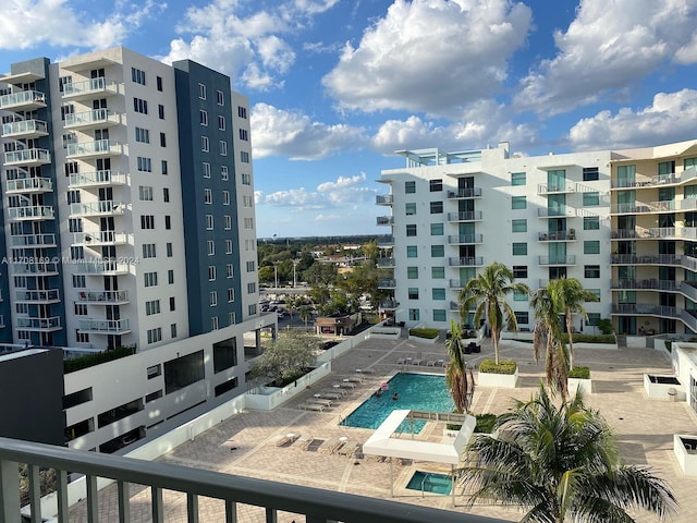 exterior space with a community pool