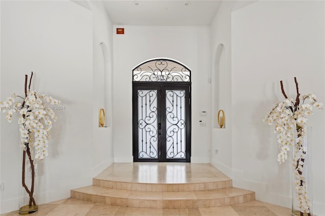 foyer with french doors