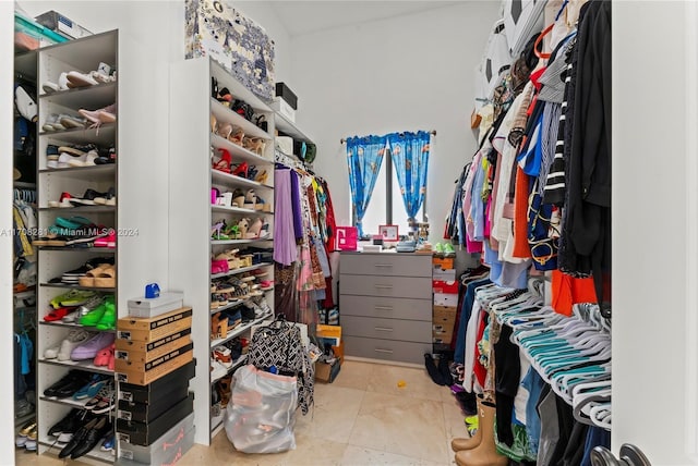 view of walk in closet