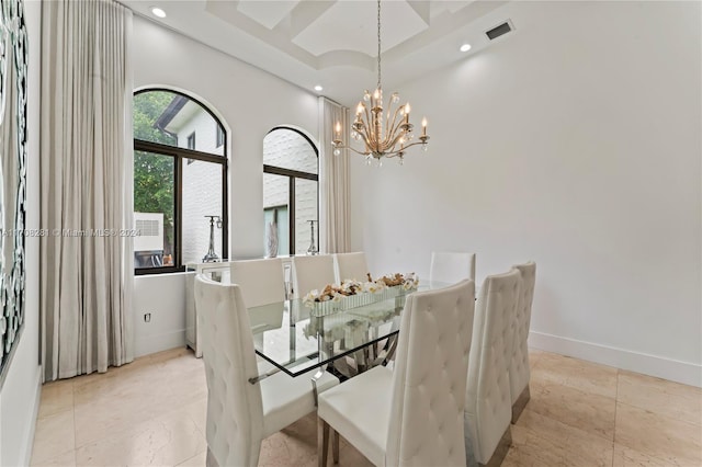 dining room featuring a notable chandelier