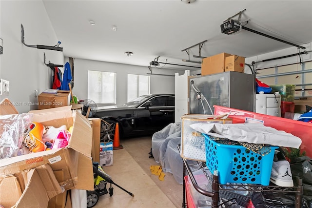 garage featuring a garage door opener