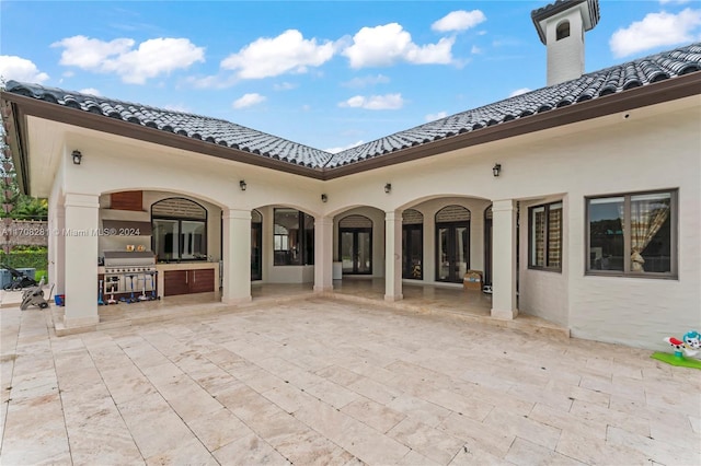 view of patio / terrace with exterior kitchen