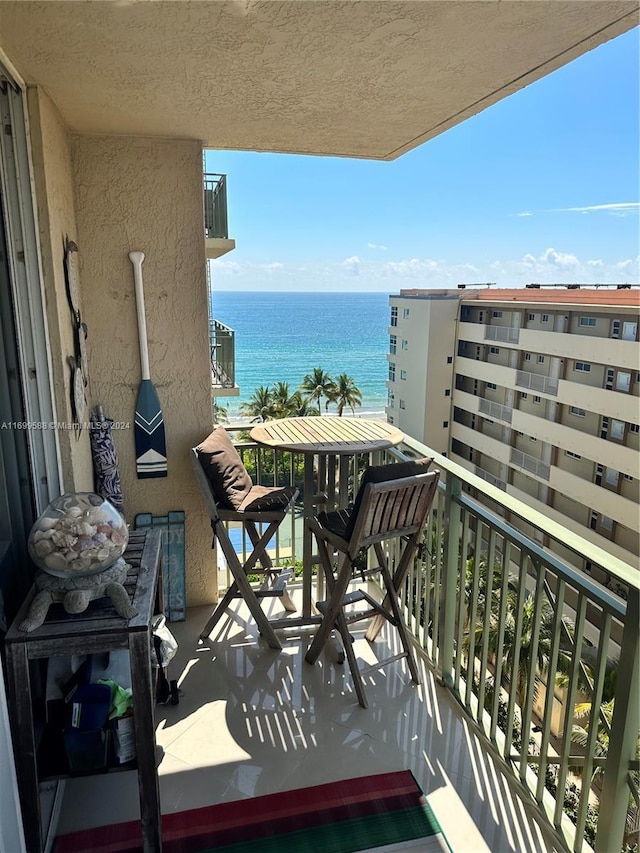 balcony with a water view