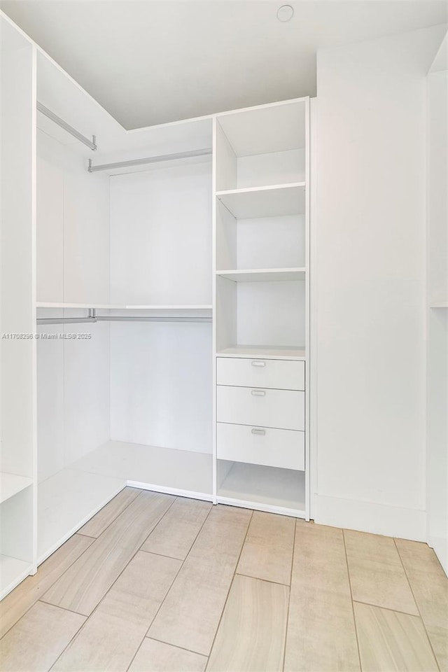 view of walk in closet