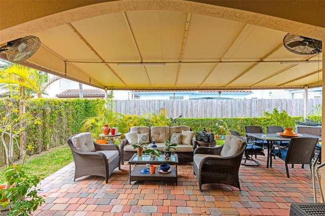 view of patio / terrace featuring outdoor lounge area