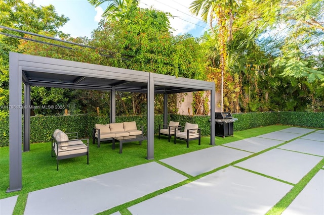 1120 Wallace St, Coral Gables, FL 33134 - view of patio / terrace with an outdoor hangout area and a grill