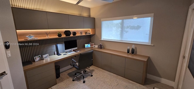 office featuring built in desk