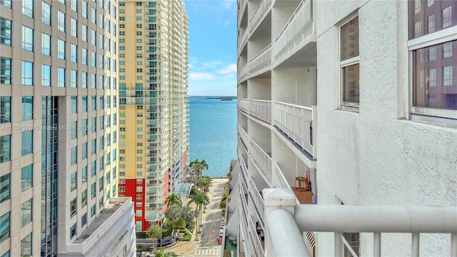 balcony with a water view