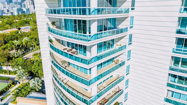 view of building exterior with a view of city