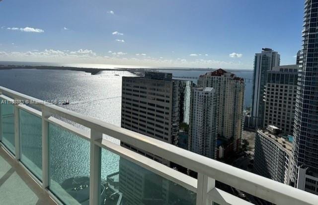 balcony with a water view