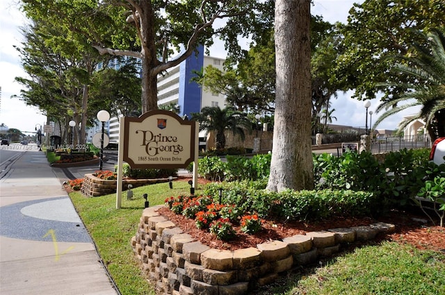 view of community sign