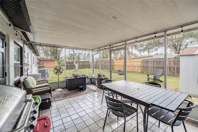 view of sunroom