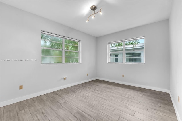 empty room featuring light hardwood / wood-style floors