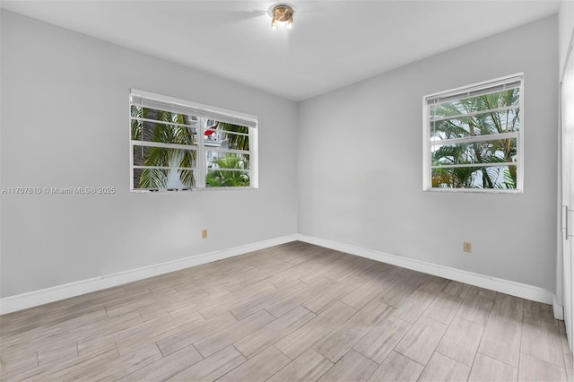 empty room featuring light hardwood / wood-style flooring