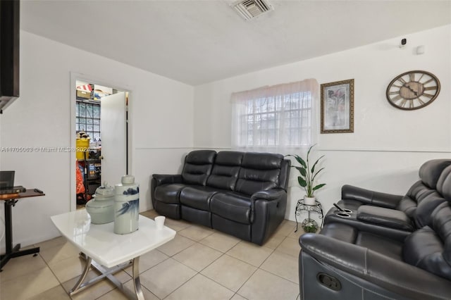 view of tiled living room