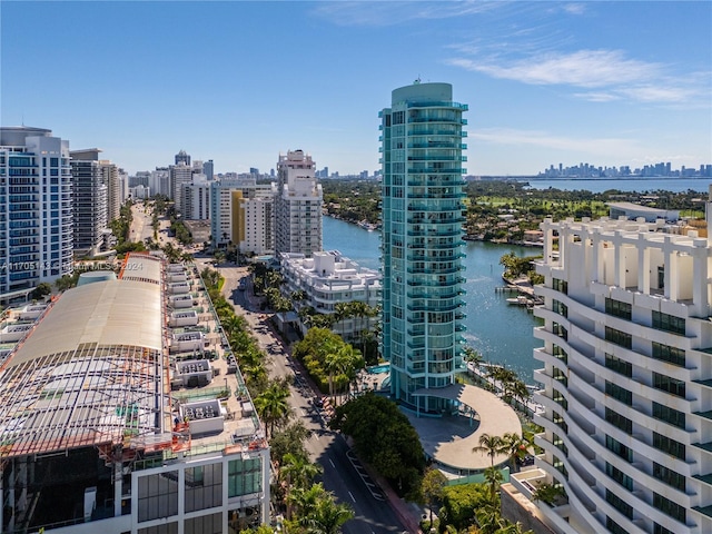 property's view of city with a water view