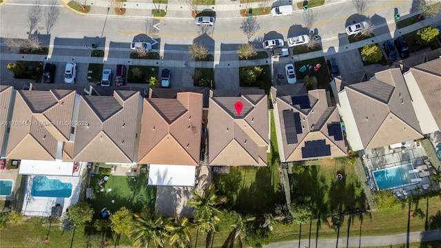 aerial view featuring a residential view