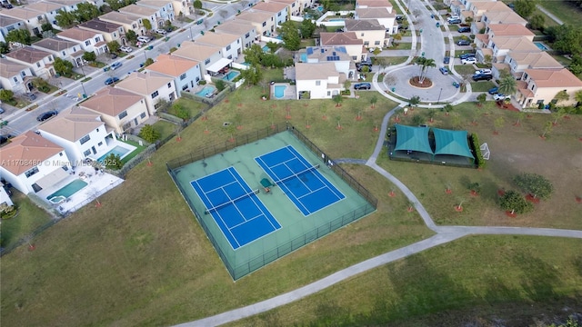 aerial view with a residential view