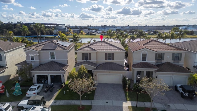 drone / aerial view with a residential view