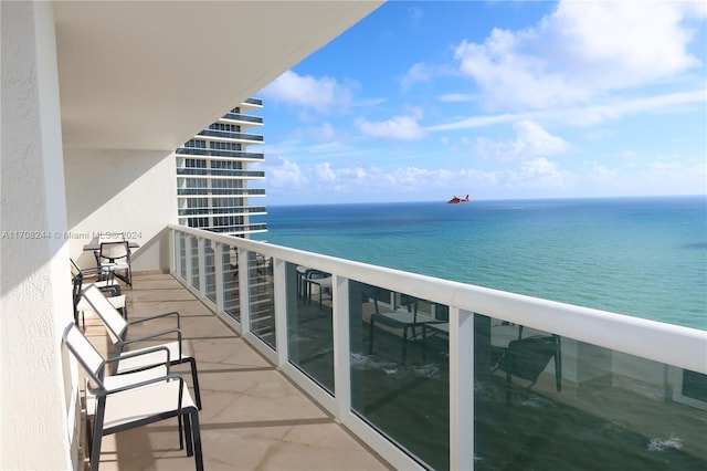 balcony with a water view