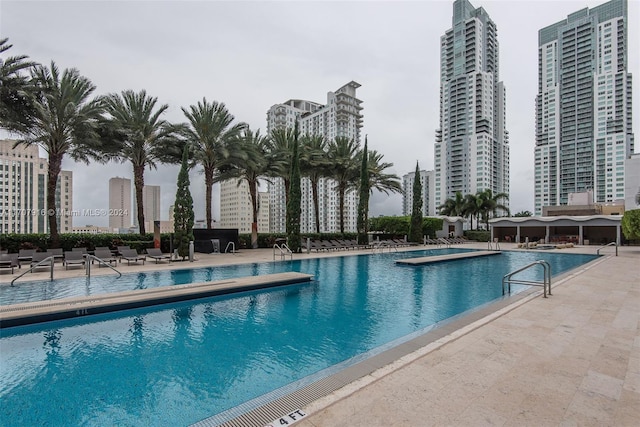 view of pool featuring a patio area