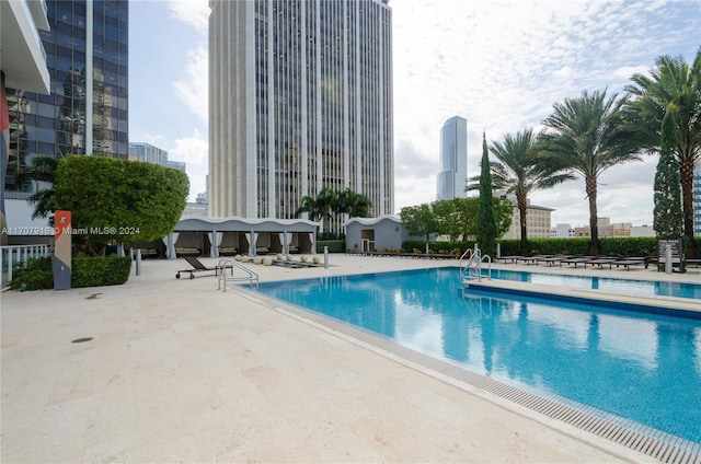 view of pool featuring a patio area