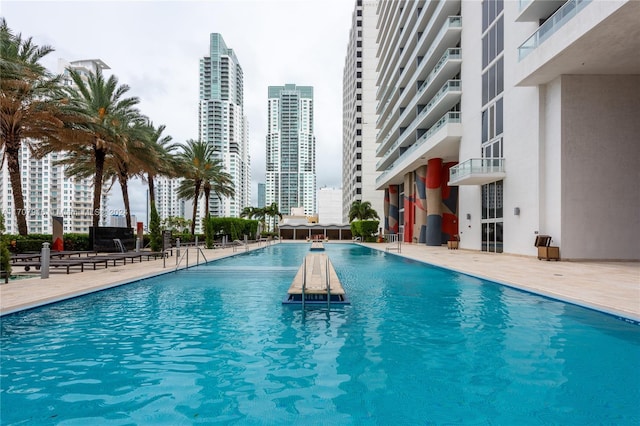 view of pool with a patio area