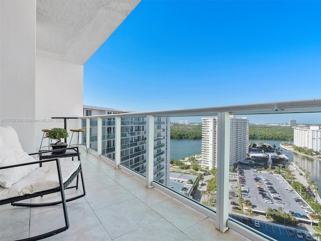 balcony with a water view