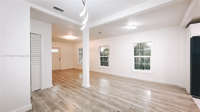 empty room featuring light hardwood / wood-style flooring