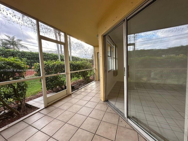 view of unfurnished sunroom