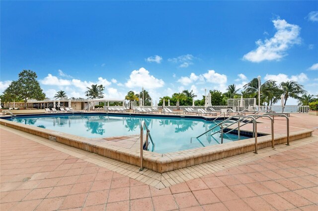 view of pool featuring a patio area